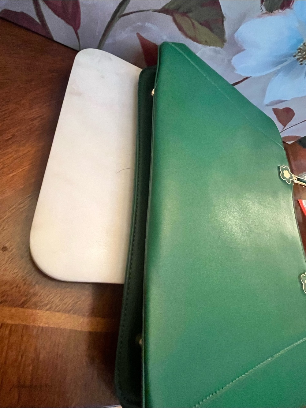 Montana West Emerald Green Tote with Top Handles & Flower Hardware (NWT) - Picture 11 of 12